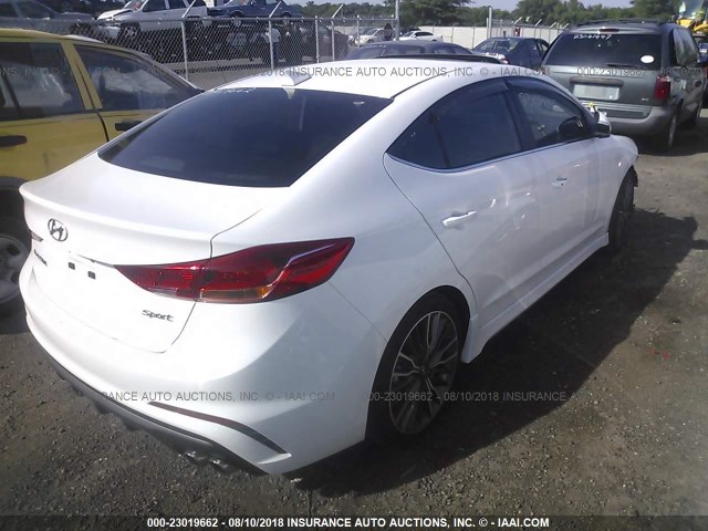 KMHD04LB7JU511569 - 2018 HYUNDAI ELANTRA SPORT WHITE photo 4