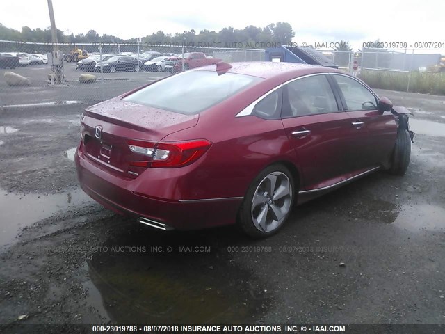 1HGCV1F9XJA033871 - 2018 HONDA ACCORD TOURING RED photo 4