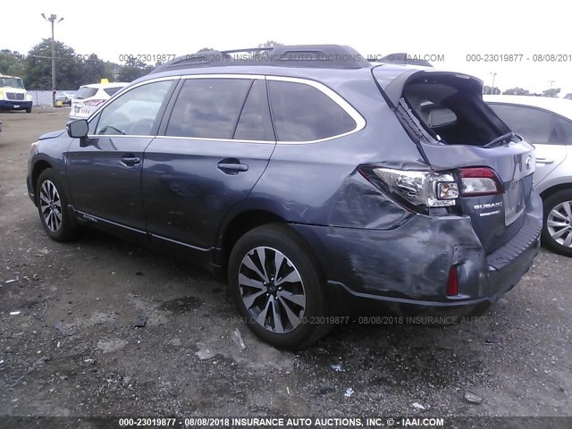 4S4BSENC6G3207676 - 2016 SUBARU OUTBACK 3.6R LIMITED GRAY photo 3