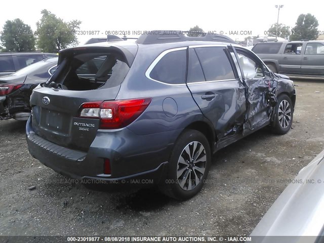4S4BSENC6G3207676 - 2016 SUBARU OUTBACK 3.6R LIMITED GRAY photo 4
