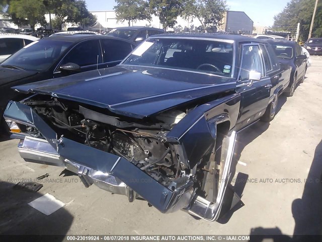 1G6DW54E8MR720380 - 1991 CADILLAC BROUGHAM BLUE photo 2