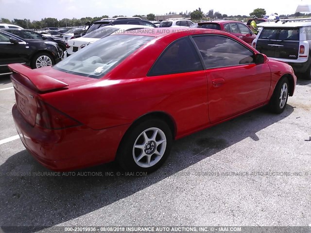 1HGEM22981L060143 - 2001 HONDA CIVIC SI/EX RED photo 4