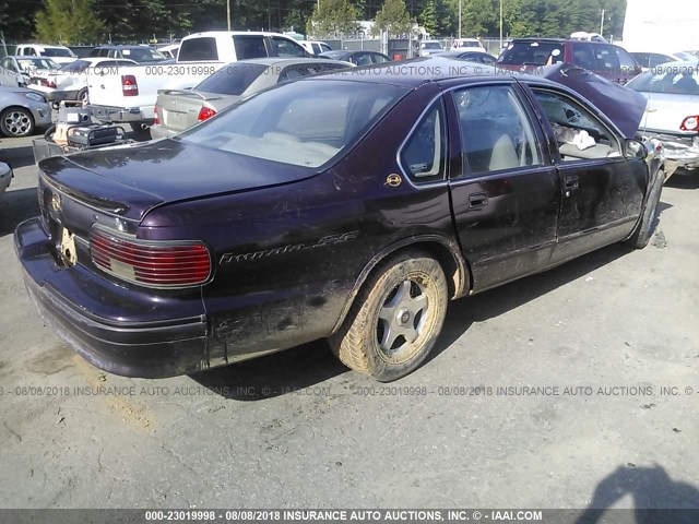 1G1BL52P5SR125140 - 1995 CHEVROLET CAPRICE / IMPALA CLASSIC/SS MAROON photo 4