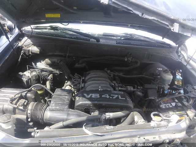 5TBDT44175S487410 - 2005 TOYOTA TUNDRA DOUBLE CAB SR5 BLUE photo 10