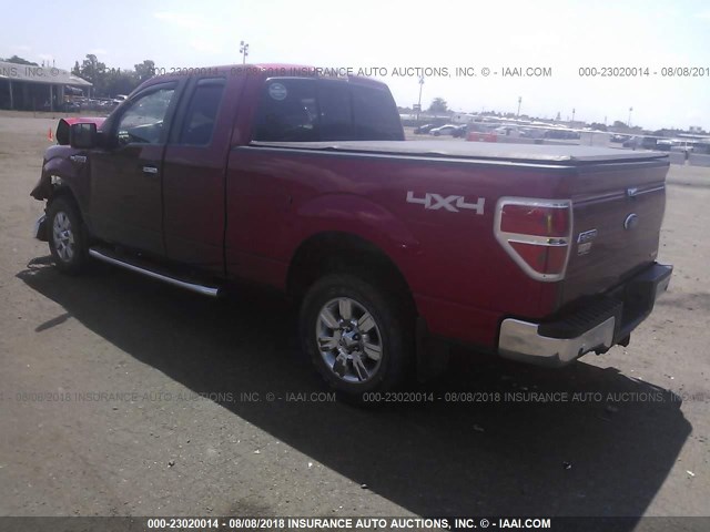 1FTFX1EF8BFB31623 - 2011 FORD F150 SUPER CAB RED photo 3