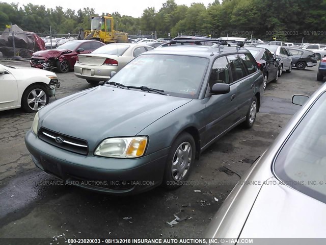 4S3BH635526308924 - 2002 SUBARU LEGACY L GREEN photo 2