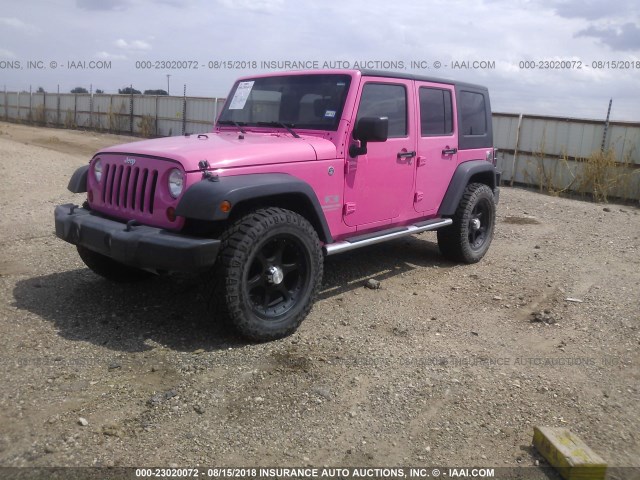 1J4GA39138L558583 - 2008 JEEP WRANGLER UNLIMITE X PINK photo 2