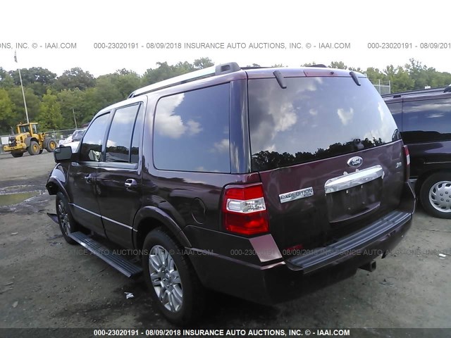 1FMJU2A5XCEF51702 - 2012 FORD EXPEDITION LIMITED BURGUNDY photo 3