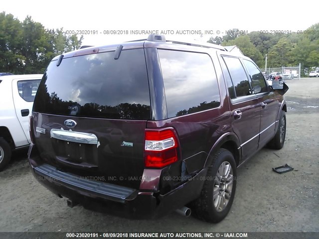 1FMJU2A5XCEF51702 - 2012 FORD EXPEDITION LIMITED BURGUNDY photo 4