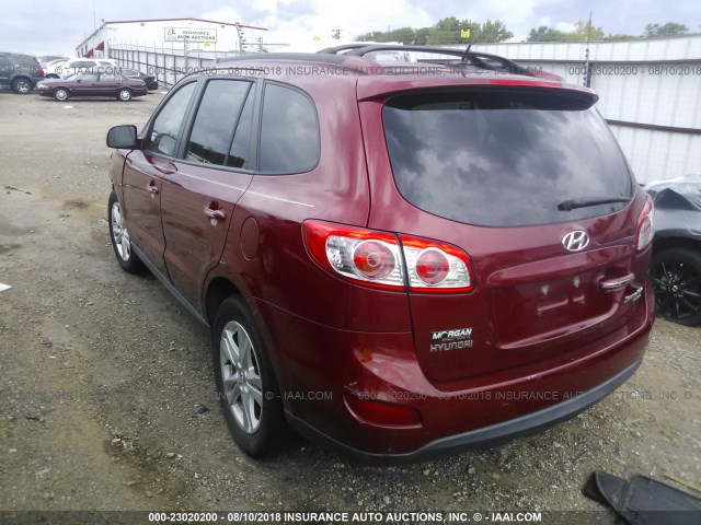 5XYZK3AB9BG014236 - 2011 HYUNDAI SANTA FE LIMITED RED photo 3