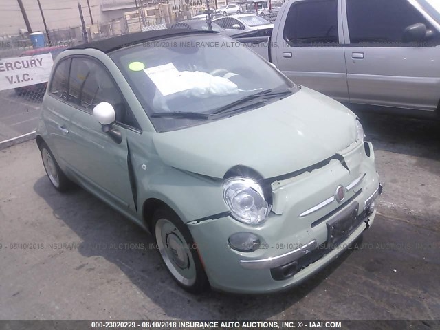 3C3CFFER3FT702089 - 2015 FIAT 500 LOUNGE GREEN photo 1