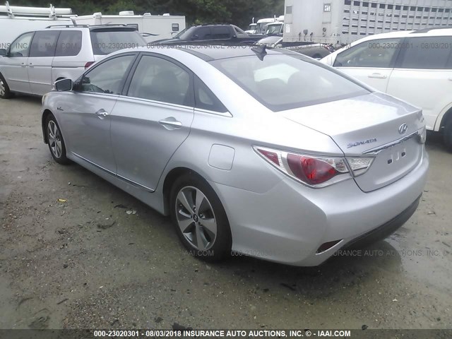 KMHEC4A49BA008063 - 2011 HYUNDAI SONATA HYBRID SILVER photo 3