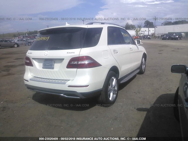 4JGDA5HB8DA207930 - 2013 MERCEDES-BENZ ML 350 4MATIC WHITE photo 4