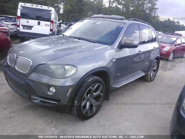 5UXFE83507LZ43028 - 2007 BMW X5 4.8I GRAY photo 2