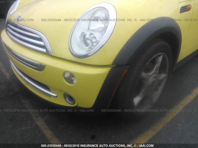 WMWRC33556TK64360 - 2006 MINI COOPER YELLOW photo 6