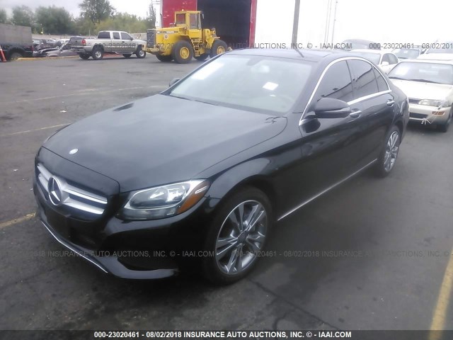 55SWF4KB5GU100555 - 2016 MERCEDES-BENZ C 300 4MATIC BLACK photo 2