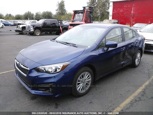 4S3GKAD69J3620472 - 2018 SUBARU IMPREZA PREMIUM PLUS BLUE photo 2