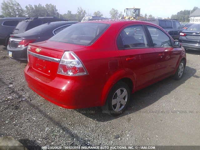 KL1TD5DE5AB109586 - 2010 CHEVROLET AVEO LS/LT 红色 照片 4