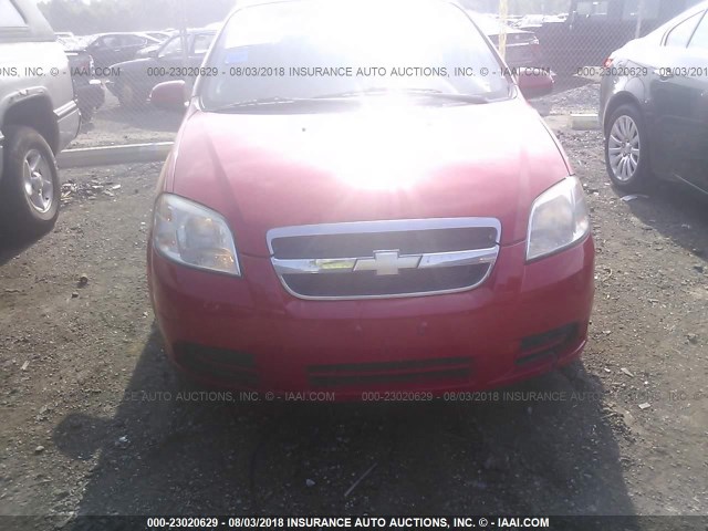 KL1TD5DE5AB109586 - 2010 CHEVROLET AVEO LS/LT 红色 照片 6