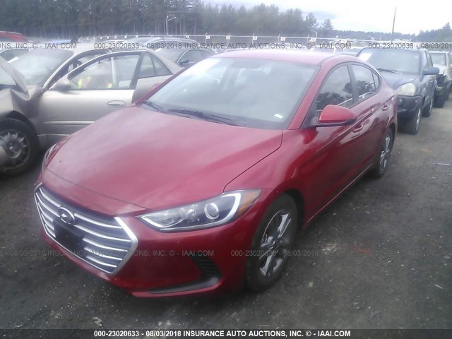 5NPD84LF7JH327923 - 2018 HYUNDAI ELANTRA SEL/VALUE/LIMITED RED photo 2