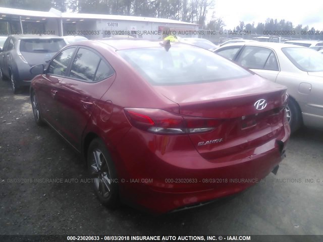 5NPD84LF7JH327923 - 2018 HYUNDAI ELANTRA SEL/VALUE/LIMITED RED photo 3