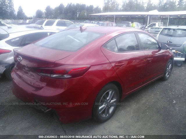 5NPD84LF7JH327923 - 2018 HYUNDAI ELANTRA SEL/VALUE/LIMITED RED photo 4