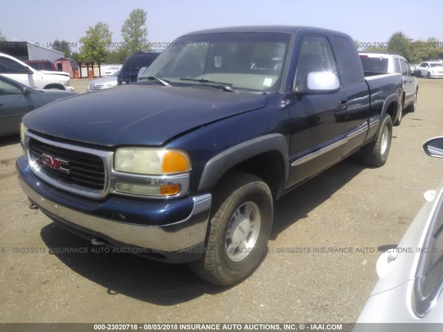 1GTEK19T3XE523240 - 1999 GMC NEW SIERRA K1500 BLUE photo 2