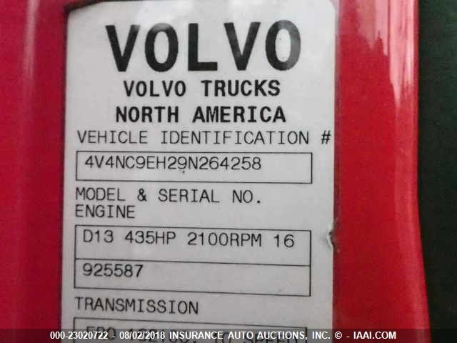 4V4NC9EH29N264258 - 2009 VOLVO VN Unknown photo 9