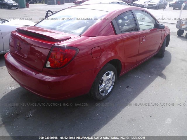 1G8AN12F45Z165012 - 2005 SATURN ION LEVEL 2 RED photo 4