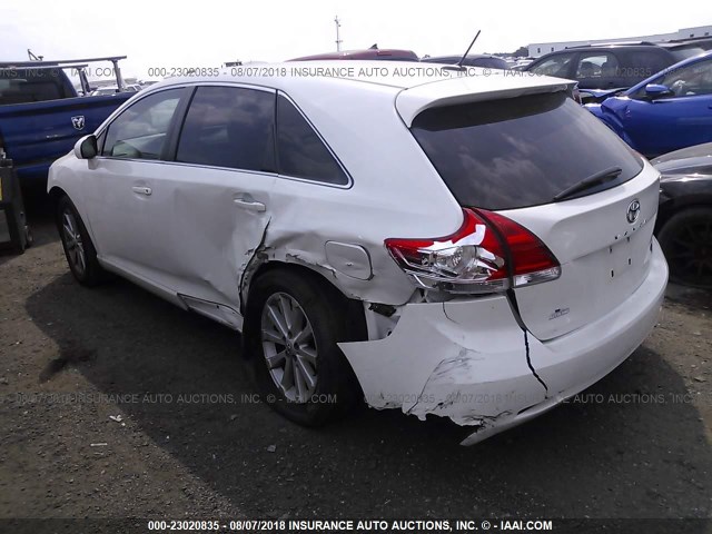 4T3BA3BB8BU024650 - 2011 TOYOTA VENZA WHITE photo 3