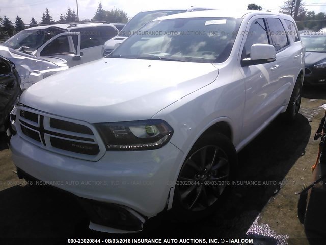 1C4RDJDG6JC290608 - 2018 DODGE DURANGO GT WHITE photo 2