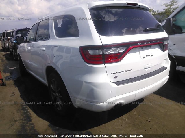 1C4RDJDG6JC290608 - 2018 DODGE DURANGO GT WHITE photo 3