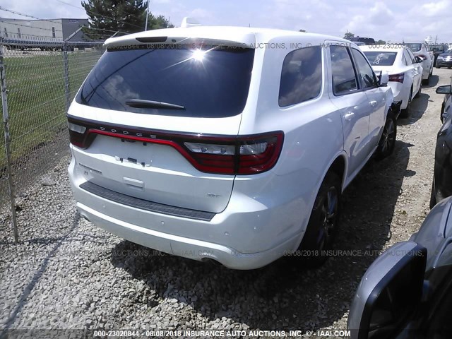 1C4RDJDG6JC290608 - 2018 DODGE DURANGO GT WHITE photo 4