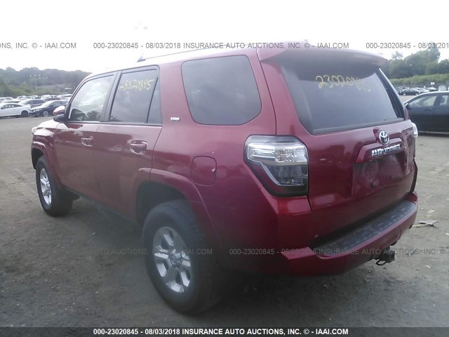 JTEBU5JRXG5280221 - 2016 TOYOTA 4RUNNER SR5 PREM/LTDL/TRAIL/TRD RED photo 3