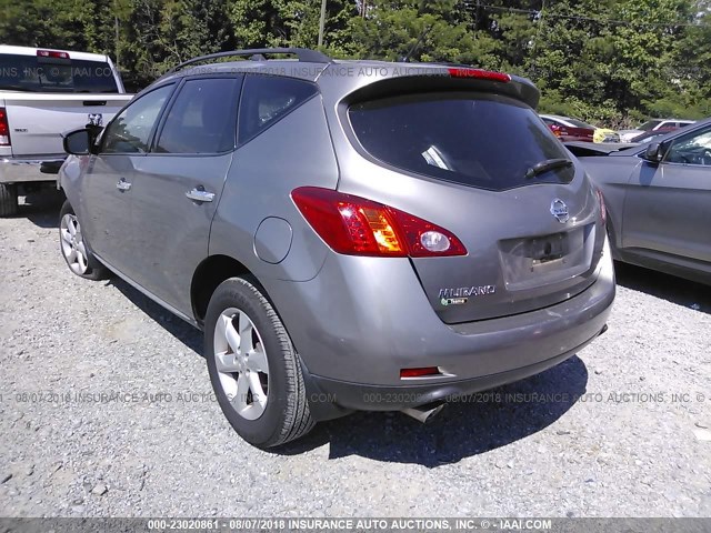 JN8AZ18U19W000336 - 2009 NISSAN MURANO S/SL GRAY photo 3