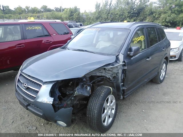 5NMSH13E18H204848 - 2008 HYUNDAI SANTA FE SE/LIMITED Light Blue photo 2