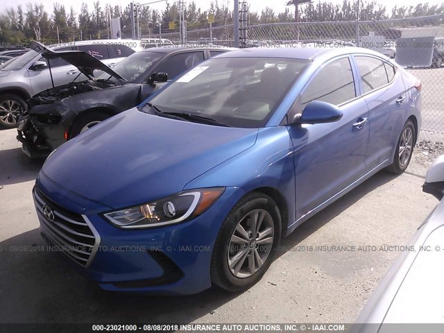 KMHD84LF6HU429144 - 2017 HYUNDAI ELANTRA SE/VALUE/LIMITED BLUE photo 2