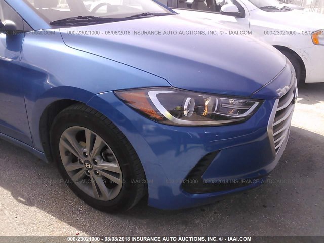 KMHD84LF6HU429144 - 2017 HYUNDAI ELANTRA SE/VALUE/LIMITED BLUE photo 6