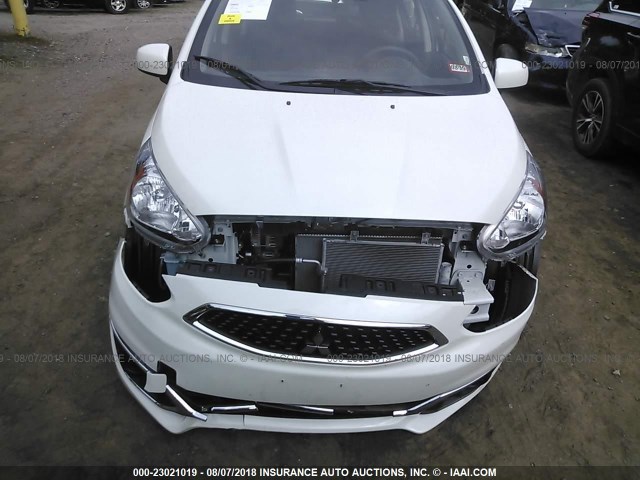 ML32A3HJ4JH009892 - 2018 MITSUBISHI MIRAGE ES WHITE photo 6