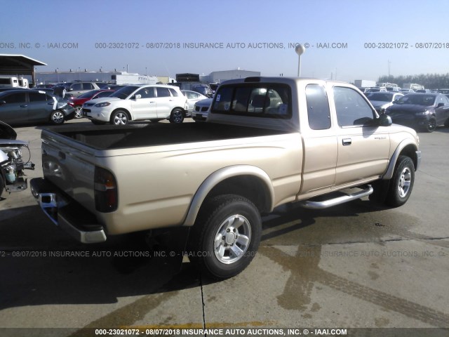 4TASN92N8YZ605135 - 2000 TOYOTA TACOMA XTRACAB PRERUNNER ოქროსფერი ფოტო 4
