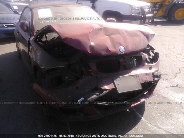 WBAUN1C51DVR00802 - 2013 BMW 128 I BURGUNDY photo 6