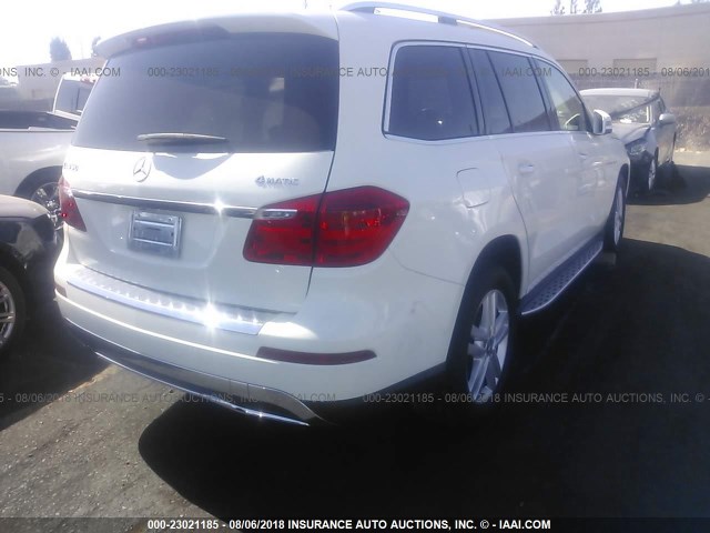 4JGDF7CE1DA169648 - 2013 MERCEDES-BENZ GL 450 4MATIC WHITE photo 4