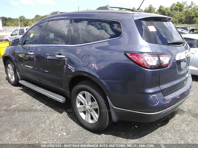 1GNKRJKD3DJ251333 - 2013 CHEVROLET TRAVERSE LT BLUE photo 3