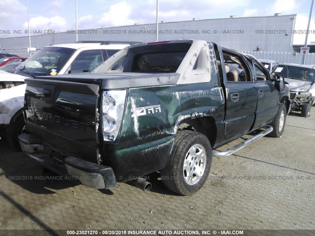 3GNEC13T03G277389 - 2003 CHEVROLET AVALANCHE C1500 GREEN photo 4