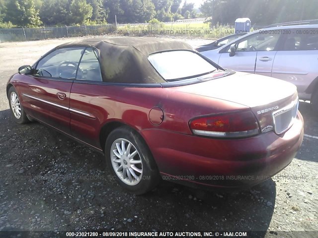 1C3EL55R32N206313 - 2002 CHRYSLER SEBRING LXI RED photo 3