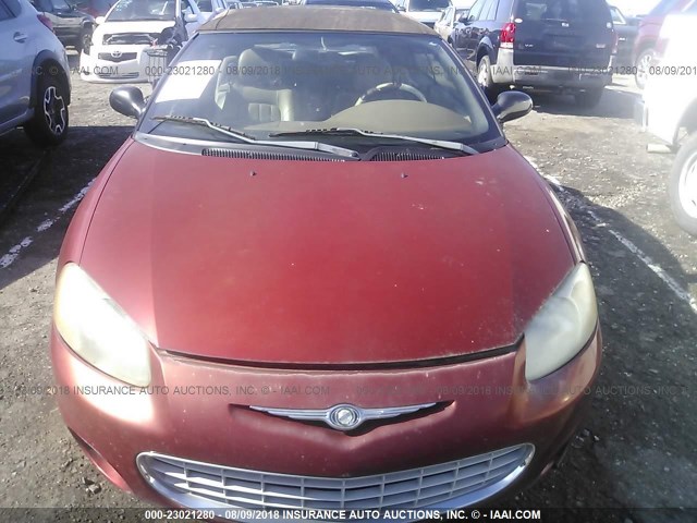 1C3EL55R32N206313 - 2002 CHRYSLER SEBRING LXI RED photo 6