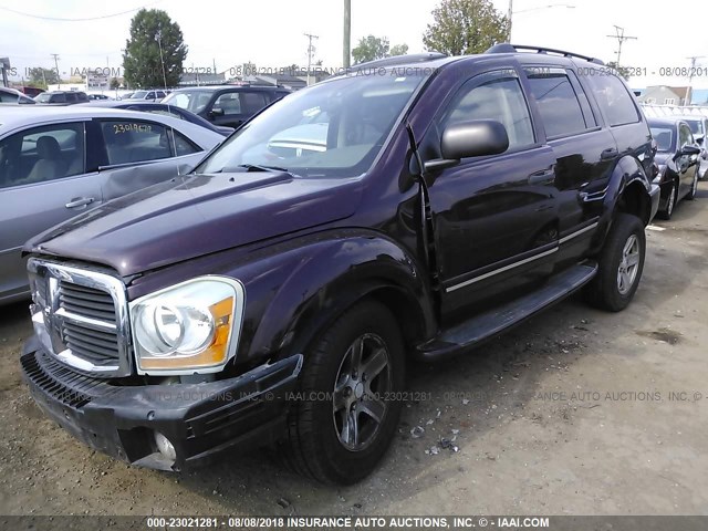 1D4HB58D34F175821 - 2004 DODGE DURANGO LIMITED PURPLE photo 2