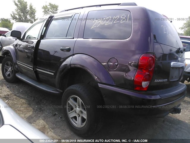 1D4HB58D34F175821 - 2004 DODGE DURANGO LIMITED PURPLE photo 3