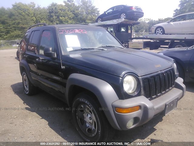 1J4GL48K24W272002 - 2004 JEEP LIBERTY SPORT BLACK photo 1