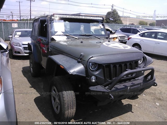 1C4AJWAGXFL642121 - 2015 JEEP WRANGLER SPORT GREEN photo 1